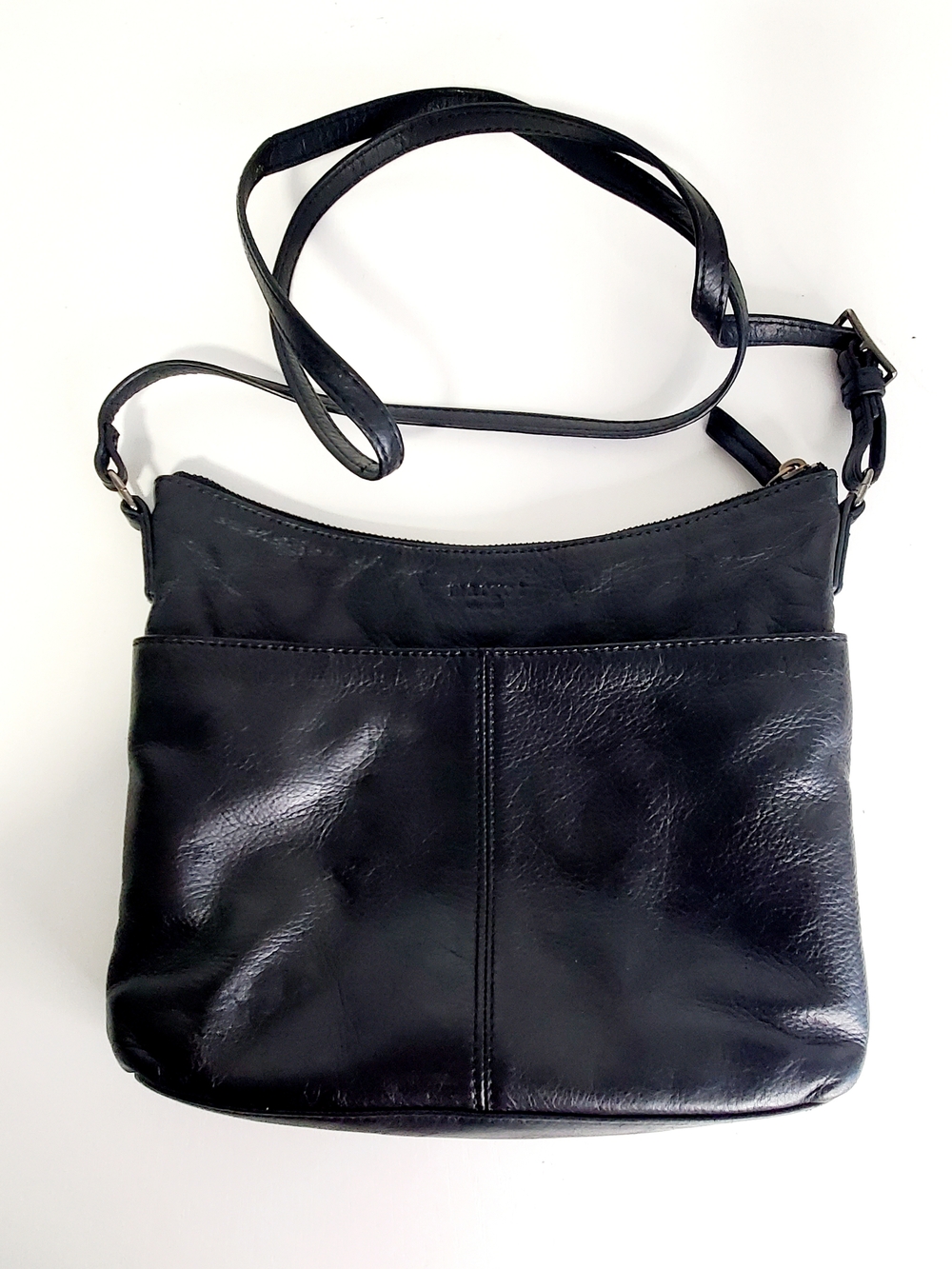 margot Black Leather Crossbody Bag